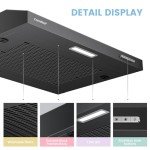 COMFEE' 60 cm Black Under Cabinet Extractor Hood