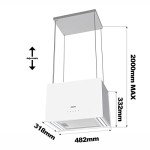 CIARRA 48cm Island Cooker Hood with WiFi Control