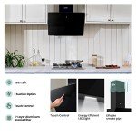 COMFEE' 60cm Black Angled Cooker Hood with Touchscreen