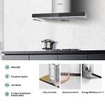 COMFEE' 90 cm Stainless Steel Chimney Hood