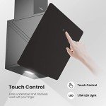 COMFEE' 60cm Black Angled Cooker Hood with Touchscreen