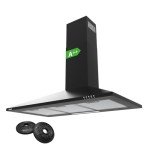 CIARRA 90cm Black Wall-Mounted Chimney Hood