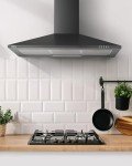 CIARRA 90cm Black Wall-Mounted Chimney Hood