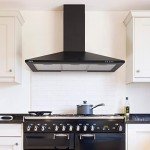 CIARRA 90cm Black Wall-Mounted Chimney Hood