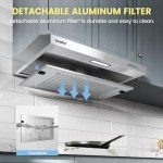 COMFEE' 60 cm Stainless Steel Under Cabinet Hood