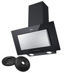 Ciarra 60cm Black Angled Cooker Hood with Filters