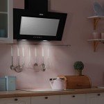 Ciarra 60cm Black Angled Cooker Hood with Filters