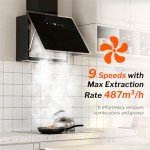 FIREGAS 60cm Black Cooker Hood with Touch Screen