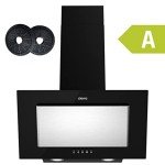 Ciarra 60cm Black Angled Cooker Hood with Filters