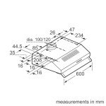 Bosch Built-Under 60cm Stainless Steel Cooker Hood