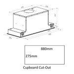 Cookology 90cm White Glass Integrated Cooker Hood