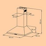 Klarstein 90cm Wall Mount Kitchen Cooker Hood