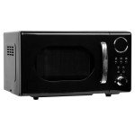 20L Black Retro Microwave with Digital Timer