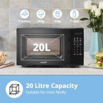 COMFEE' 700W 20L Digital Microwave Oven - Black