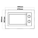 SIA BIM20BL 20L Black Built-in Microwave Oven