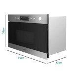Hotpoint 22L 750W Built-in Grill Microwave - Stainless Steel