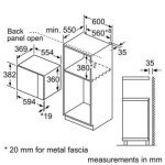 Bosch 25L 900W Built-in Microwave - Stainless Steel