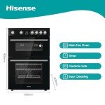 Hisense 60 cm Ceramic Hob Electric Cooker Black