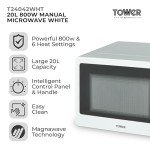 Tower 800W Manual Microwave with Mirror Door