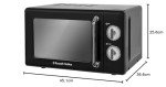Russell Hobbs 17L Retro Manual Microwave - Black