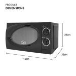 Quest Classic Dial Microwave - 20L, 700W, Black
