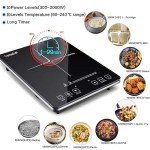 AMZCHEF Ultra-Thin Single Induction Cooker, 10 Levels