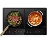 VonShef 2800W Double Induction Hob - Black