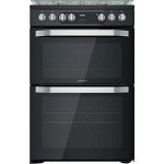 60cm Dual Fuel Double Oven Cooker - Black