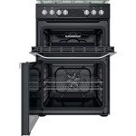 60cm Dual Fuel Double Oven Cooker - Black