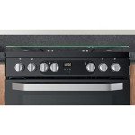 60cm Dual Fuel Double Oven Cooker - Black