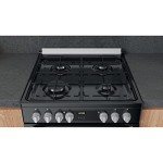 60cm Dual Fuel Double Oven Cooker - Black