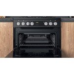 60cm Dual Fuel Double Oven Cooker - Black