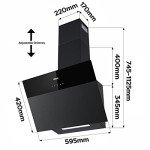CIARRA 60cm WIFI Angled Cooker Hood with LED