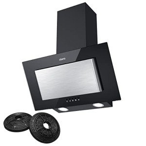 Ciarra 60cm Black Angled Cooker Hood with Filters