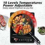AMZCHEF Portable Induction Hob with 10 Settings