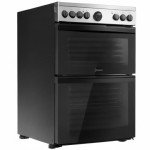 Indesit 60cm Stainless Steel Double Electric Oven