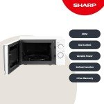 Sharp 20L Solo Microwave Oven, 800W, White