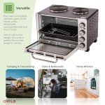 Oypla 30L Compact Oven with Dual Hot Plates