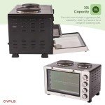 Oypla 30L Compact Oven with Dual Hot Plates
