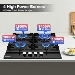 Thermomate 60cm 4-Burner Gas Hob Cooktop