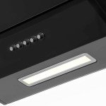 Baridi 60cm Angled Chimney Hood - Black Glass