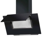 Baridi 60cm Angled Chimney Hood - Black Glass