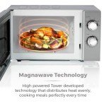 Tower 800W 20L Silver Microwave with Timer