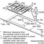 Bosch 75cm 5 Burner Gas Hob - Stainless Steel