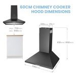 COMFEE' 60cm Black Wall-Mounted Cooker Hood