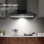 COMFEE' 60cm Black Wall-Mounted Cooker Hood