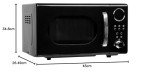 20L Black Retro Microwave with Digital Timer