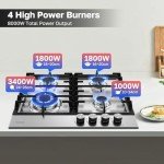 Thermomate 60cm Stainless Steel Gas Hob 4 Burners