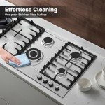 Thermomate 60cm Stainless Steel Gas Hob 4 Burners