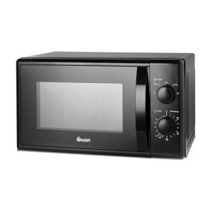 Swan 20L Black Manual Microwave, 700W Power